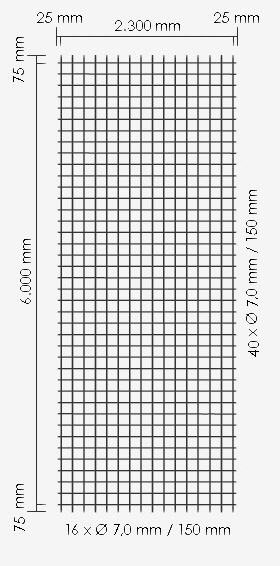 Betonstahlmatte Q257A